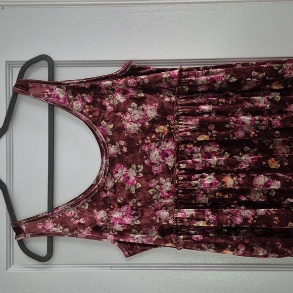 Natural Life Karli Rust Bouquet Velvet Dress - Picture 3 of 4